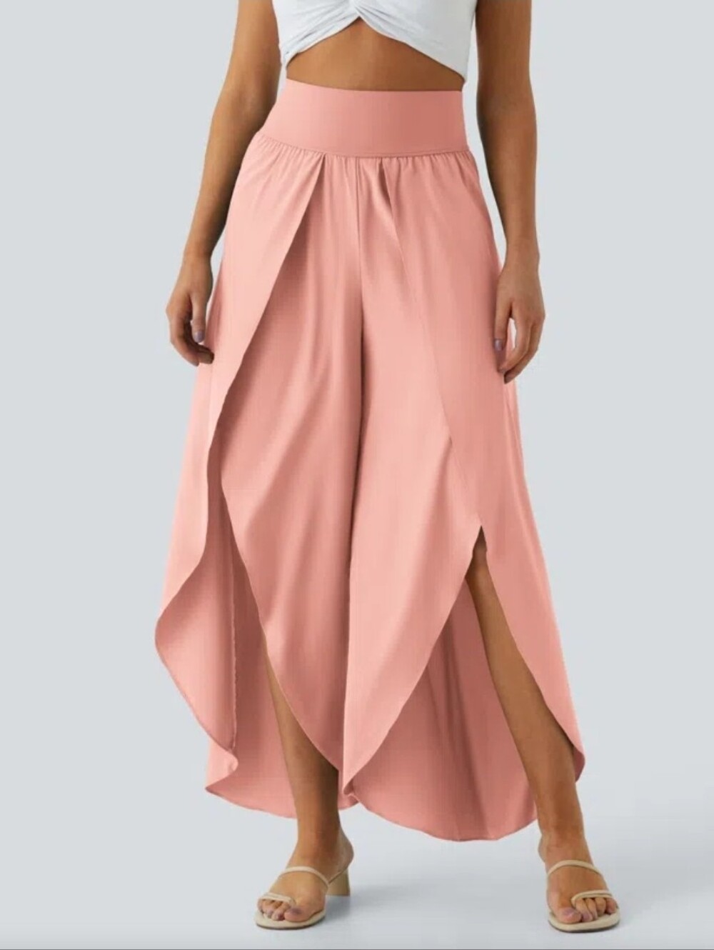 Halara Pink Flowy Beach Pants Coverup Large